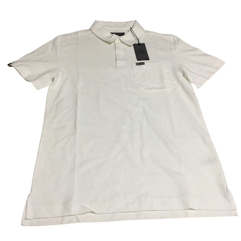 Figs Pro Technical Pique Scrub Polo Mens Small White Button Down NWT